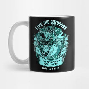 Live The Outdoors Quote Citation Inspiration Message Phrase Mug